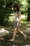Feet - Anna G - 2012-11-11 Barefoot girl in a short skirt