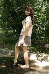 Feet - Anna G - 2012-11-11 Barefoot girl in a short skirt