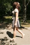 Feet - Anna G - 2012-11-11 Barefoot girl in a short skirt