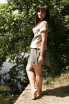 Feet - Anna G - 2012-11-11 Barefoot girl in a short skirt