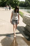 Feet - Anna G - 2012-11-11 Barefoot girl in a short skirt