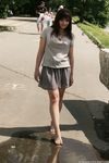 Feet - Anna G - 2012-11-11 Barefoot girl in a short skirt