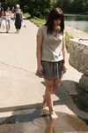 Feet - Anna G - 2012-11-11 Barefoot girl in a short skirt