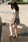 Feet - Anna G - 2012-11-11 Barefoot girl in a short skirt