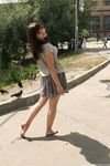 Feet - Anna G - 2012-11-11 Barefoot girl in a short skirt