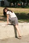 Feet - Anna G - 2012-11-11 Barefoot girl in a short skirt