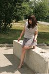 Feet - Anna G - 2012-11-11 Barefoot girl in a short skirt
