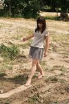 Feet - Anna G - 2012-11-11 Barefoot girl in a short skirt