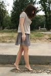 Feet - Anna G - 2012-11-11 Barefoot girl in a short skirt