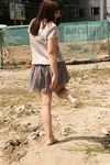 Feet - Anna G - 2012-11-11 Barefoot girl in a short skirt