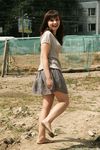Feet - Anna G - 2012-11-11 Barefoot girl in a short skirt