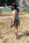 Feet - Anna G - 2012-11-11 Barefoot girl in a short skirt