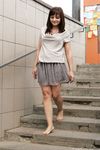 Feet - Anna G - 2012-11-11 Barefoot girl in a short skirt