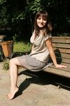 Feet - Anna G - 2012-11-11 Barefoot girl in a short skirt
