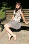 Feet - Anna G - 2012-11-11 Barefoot girl in a short skirt