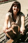 Feet - Anna G - 2012-11-11 Barefoot girl in a short skirt