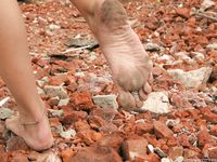 Feet - Anna H - 2013-04-12 Barefoot in a city streets