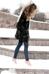 Feet - Arina - 2011-03-27 Slender girl walks barefoot in snow