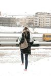 Feet - Arina - 2011-03-27 Slender girl walks barefoot in snow
