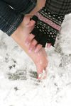 Feet - Arina - 2011-03-27 Slender girl walks barefoot in snow