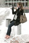 Feet - Arina - 2011-03-27 Slender girl walks barefoot in snow