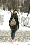 Feet - Arina - 2011-03-27 Slender girl walks barefoot in snow