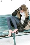 Feet - Arina - 2011-03-27 Slender girl walks barefoot in snow