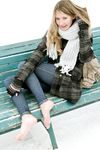 Feet - Arina - 2011-03-27 Slender girl walks barefoot in snow