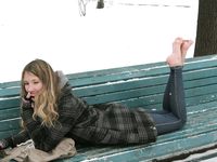 Feet - Arina - 2011-03-27 Slender girl walks barefoot in snow