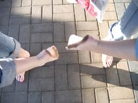 Feet - Asya + Marina - 2007-02-01 Barefoot trips to Russian towns. Yaroslavl