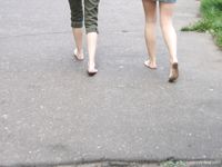 Feet - Asya + Marina - 2007-02-01 Barefoot trips to Russian towns. Yaroslavl