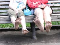 Feet - Asya + Marina - 2007-02-01 Barefoot trips to Russian towns. Yaroslavl