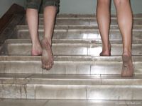 Feet - Asya + Marina - 2007-02-01 Barefoot trips to Russian towns. Yaroslavl