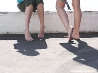 Feet - Asya + Marina - 2007-02-01 Barefoot trips to Russian towns. Yaroslavl