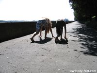 Feet - Asya + Marina - 2007-02-01 Barefoot trips to Russian towns. Yaroslavl