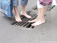 Feet - Asya + Marina - 2007-02-01 Barefoot trips to Russian towns. Yaroslavl