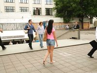 Feet - Daria F - 2013-11-22 Slender beauty in shorts