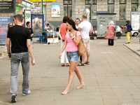 Feet - Daria F - 2013-11-22 Slender beauty in shorts