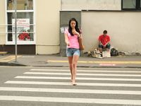 Feet - Daria F - 2013-11-22 Slender beauty in shorts