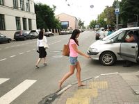 Feet - Daria F - 2013-11-22 Slender beauty in shorts