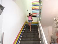 Feet - Daria F - 2013-11-22 Slender beauty in shorts