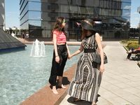 Feet - Daria G + Unknown ginger beauty - 2014-09-18 Barefoot beauty with her friend