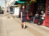 Feet - Dina B - 2014-10-24 Brunette in a business dress