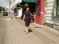 Feet - Dina B - 2014-10-24 Brunette in a business dress