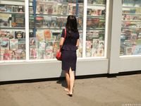 Feet - Dina B - 2014-10-24 Brunette in a business dress