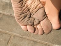 Feet - Dina B - 2014-10-24 Brunette in a business dress