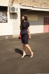 Feet - Dina B - 2014-10-24 Brunette in a business dress