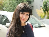 Feet - Dina B - 2014-10-24 Brunette in a business dress