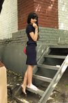 Feet - Dina B - 2014-10-24 Brunette in a business dress