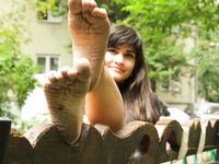 Feet - Dina B - 2014-10-24 Brunette in a business dress